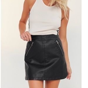 UO Silence + Noise faux leather biker mini skirt
